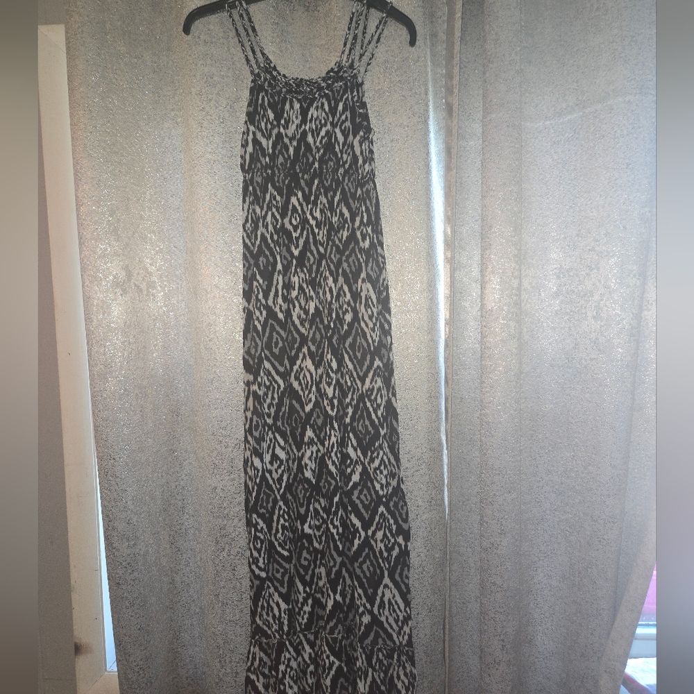 Triple Braided straps Ikat Printed Maxi Dress Size S/P